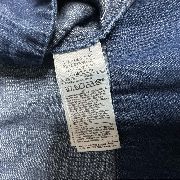 Gap Denim Western Yoke Midi Skirt 12 31 Dark Wash Cottagecore Rodeo Boho pockets - Picture 11 of 11